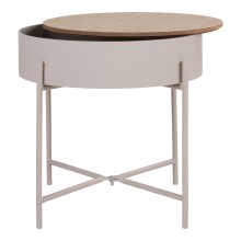 Beistelltisch >Sisco< in Grau, Melamin, MDF, Stål - 40x40x40cm (BxHxT)