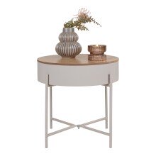 Beistelltisch >Sisco< in Grau, Melamin, MDF, Stål - 40x40x40cm (BxHxT)