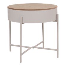 Beistelltisch >Sisco< in Grau, Melamin, MDF, Stål - 40x40x40cm (BxHxT)