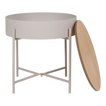 Beistelltisch >Sisco< in Grau, Melamin, MDF, Stål - 40x40x40cm (BxHxT)