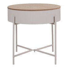 Beistelltisch >Sisco< in Grau, Melamin, MDF, Stål - 40x40x40cm (BxHxT)