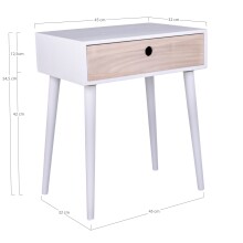 Nachttisch >Parma< in Weiss, Melamin - 32x54,5x45cm (BxHxT)