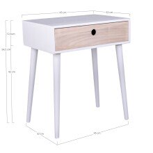 Nachttisch >Parma< in Weiss, Melamin - 32x54,5x45cm (BxHxT)