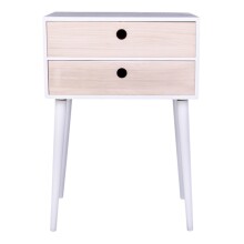 Nachttisch >Rimini< in Weiss, Melamin - 32x65,5x45cm (BxHxT)