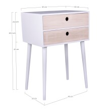 Nachttisch >Rimini< in Weiss, Melamin - 32x65,5x45cm (BxHxT)