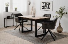 Esstisch >Denver< (auszihbar bis 160cm) Artisan Eiche Dekor / anthrazit - 120(160)x75x80cm (BxHxT)