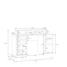 Schreibtisch >Net< in Artisan Eiche und Hellgrau - 145x90,7x60cm (BxHxT)