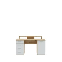 Schreibtisch >Net< in Artisan Eiche und Hellgrau - 145x90,7x60cm (BxHxT)