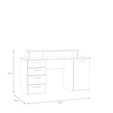 Schreibtisch >Net< in Artisan Eiche und Hellgrau - 145x90,7x60cm (BxHxT)