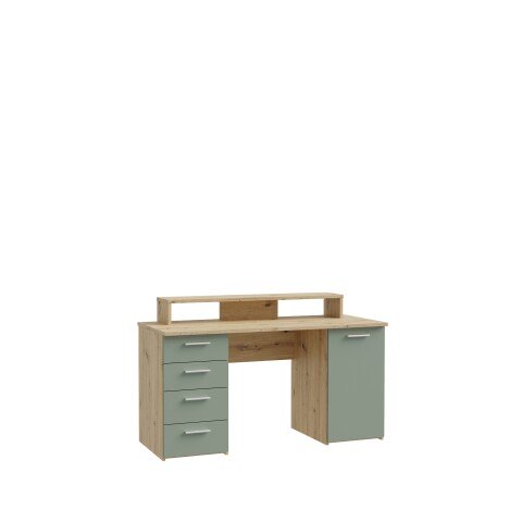 Schreibtisch >Net< in Artisna Eiche und salbei - 145x90,7x60cm (BxHxT)