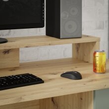 Schreibtisch >Net< in Artisna Eiche und salbei - 145x90,7x60cm (BxHxT)