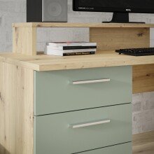 Schreibtisch >Net< in Artisna Eiche und salbei - 145x90,7x60cm (BxHxT)
