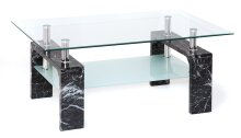 Couchtisch >126/302-23< in Marmoroptik, MDF - 100x45x60cm (BxHxT)