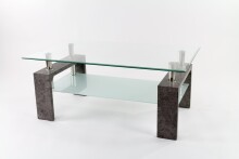 Couchtisch >126/302-30< in Klarglas, Stone - 100x60cm (BxH)