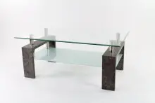 Couchtisch >126/302-30< in Klarglas, Stone - 100x60cm (BxH)