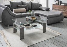Couchtisch >126/302-30< in Klarglas, Stone -...