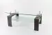 Couchtisch >126/302-30< in Klarglas, Stone - 100x60cm (BxH)