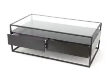 Couchtisch >2073-05< in Schwarz, Glas - 110x42cm (BxH)