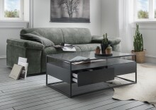 Couchtisch >2073-05< in Schwarz, Glas - 110x42cm (BxH)