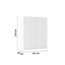 Drehtürenschrank >Monostar< in alpinweiß aus Holzwerkstoff - 181x210x54cm (BxHxT)