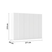 Drehtürenschrank >Modesty< in alpinweiß aus Holzwerkstoff - 271x210x54cm (BxHxT)