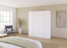 Drehtürenschrank >Modesty< in alpinweiß aus Holzwerkstoff - 181x210x54cm (BxHxT)