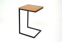 Beistelltisch >3035< in Eiche Massiv, Gestell Metall schwarz - 40x40cm (BxH)