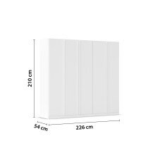 Drehtürenschrank >Modesty< in alpinweiß aus Holzwerkstoff - 226x210x54cm (BxHxT)