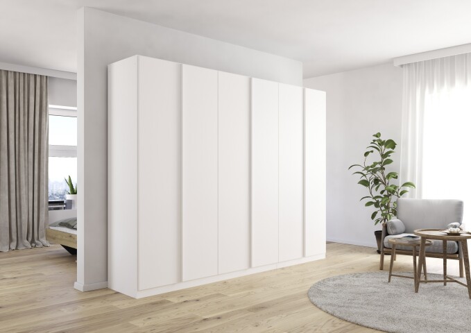 Drehtürenschrank >Modesty< in alpinweiß aus Holzwerkstoff - 271x210x54cm (BxHxT)