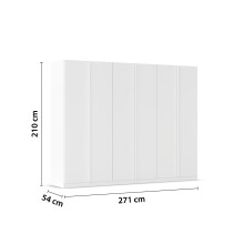 Drehtürenschrank >Modesty< in alpinweiß aus Holzwerkstoff - 271x210x54cm (BxHxT)