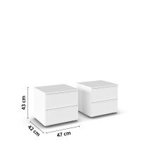 Nachtkommode >Monostar< (2er-Set) in alpinweiß - 47x43x42 (BxHxT)