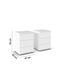 Nachtkommode >Modesty< (2er-Set) in alpinweiß - 47x62x42 (BxHxT)