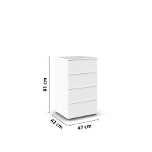 Kommode >Monostar< in alpinweiß aus Holzwerkstoff - 47x81x42cm (BxHxT)