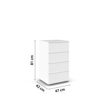 Kommode >Monostar< in alpinweiß aus Holzwerkstoff - 47x81x42cm (BxHxT)