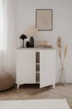 Kommode >Bertrix< in Sandstein / weiß -...