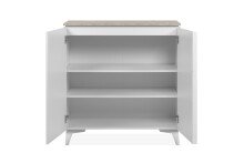 Kommode >Bertrix< in Sandstein / weiß - 88x92x40cm (BxHxT)