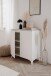 Kommode >Bertrix< in Sandstein / weiß - 88x92x40cm (BxHxT)