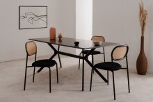 Esstisch >Onex< in Schiefer dunkel / schwarz - 180x75x90cm (BxHxT)