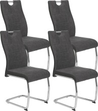 (4er Set) Freischwinger "Alvera" Webstoff Grau,...