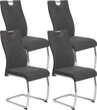 (4er Set) Freischwinger "Alvera" Webstoff Grau,...