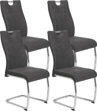 Freischwinger "Alvera" (4er Set) Webstoff Grau,...