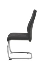 Freischwinger "Alvera" (4er Set) Webstoff Grau, Metallgestell Chrom, Lehne mit Griff