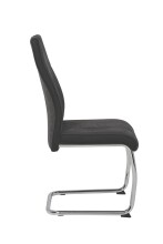Freischwinger "Alvera" (4er Set) Webstoff Grau, Metallgestell Chrom, Lehne mit Griff