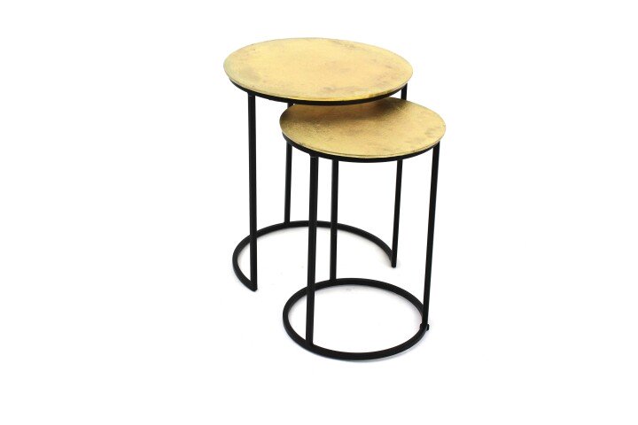 Beistelltisch >1044-41< (2er Set) in Messing lackiert, Messing - 51x42cm (HxD)