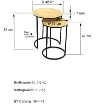 Beistelltisch >1044-41< (2er Set) in Messing lackiert, Messing - 51x42cm (HxD)