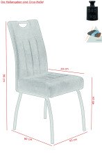 4-Fußstuhl "Bernadette" in Vintage Anthrazit mit Taschenfederkern Polsterung (4er Set)