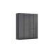 Drehtürenschrank >Modesty< in Glas basalt / grau metallic - 181x210x54 (BxHxT)