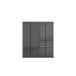 Drehtürenschrank >Modesty< in Glas basalt / grau metallic - 181x210x54 (BxHxT)