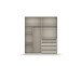 Drehtürenschrank >Modesty< in Glas basalt / grau metallic - 181x210x54 (BxHxT)