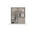 Drehtürenschrank >Modesty< in Glas basalt / grau metallic - 181x210x54 (BxHxT)